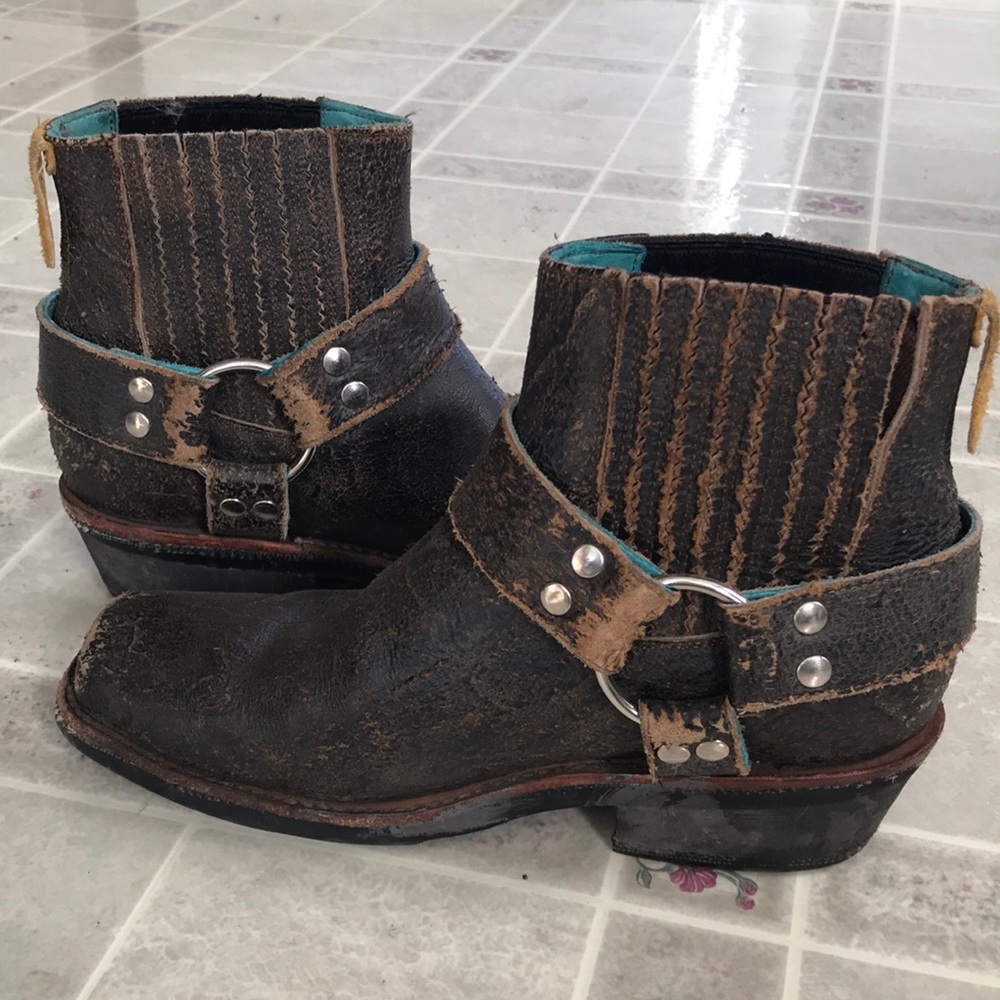 PS KAUFMAN distressed harness ankle boots